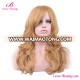 curly synthetic long blonde human hair wig