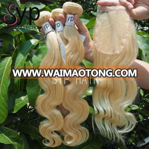 613 Blonde Undetectable Lace Frontal With Human Hair Extension Bundles