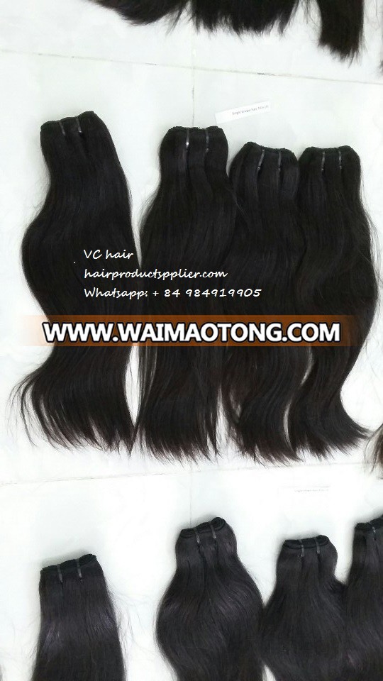 Double wefted Vietnamese natural straight hair with competitive price